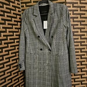 Banana Republic Women's Grey Plaid Coat